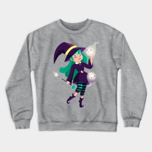 Witch With Ghosts Crewneck Sweatshirt